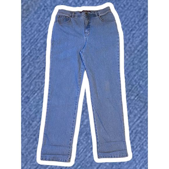 Gloria Vanderbilt Amanda High Rise Back Flap Pockets Blue Jeans Women’s Size 10p - Picture 1 of 6